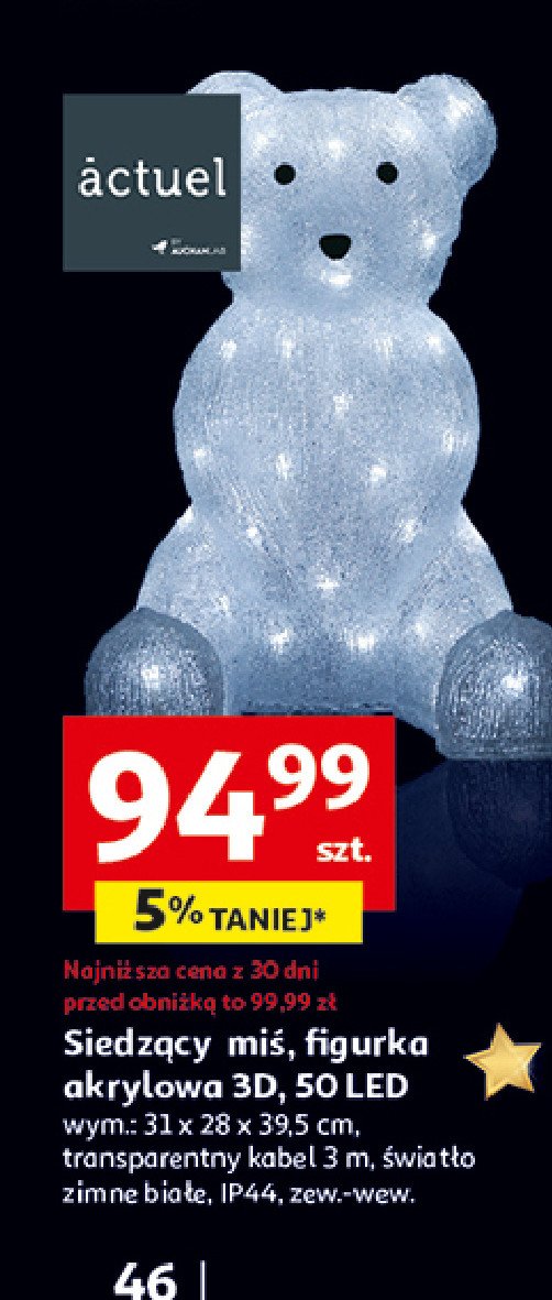 Miś siedzący 3d 50 led Actuel promocja