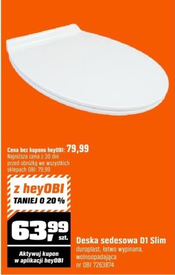 Deska sedesowa D1 Slim promocja w OBI