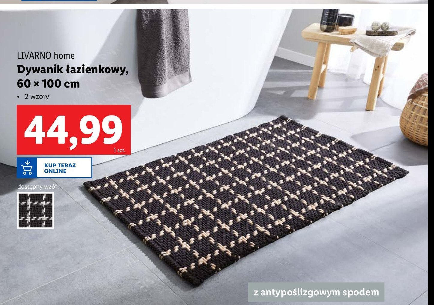 Dywanik łazienkowy 60 x 100 cm LIVARNO HOME promocja