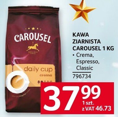 Kawa ziarnista Carousel 1 KG Espresso, Classic promocja w Selgros
