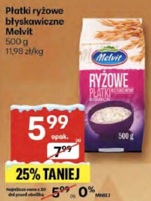 Płatki ryżowe błyskawiczne Melvit promocja w Delikatesy Centrum