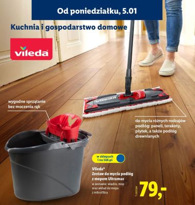 Zestaw do mycia podłóg z mopem Ultramax Vileda promocja w Lidl