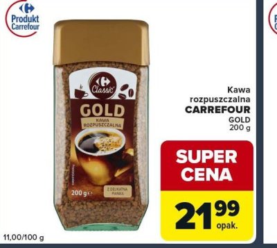 Kawa rozpuszczalna CARREFOUR GOLD 200 g promocja w Globi