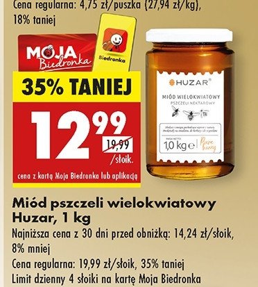 Miód pszczeli wielokwiatowy Huzar promocja