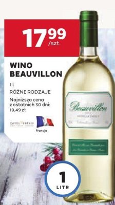 Wino Beauvillon różne rodzaje promocja w Stokrotka