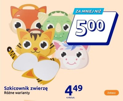 Szkicownik zwierzę, różne warianty promocja w Action