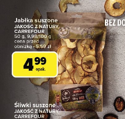 Jabłka suszone Jakość z natury carrefour promocja