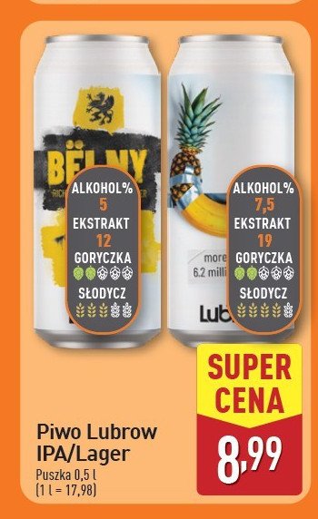 Piwo ananas banan Lubrow promocja w Aldi