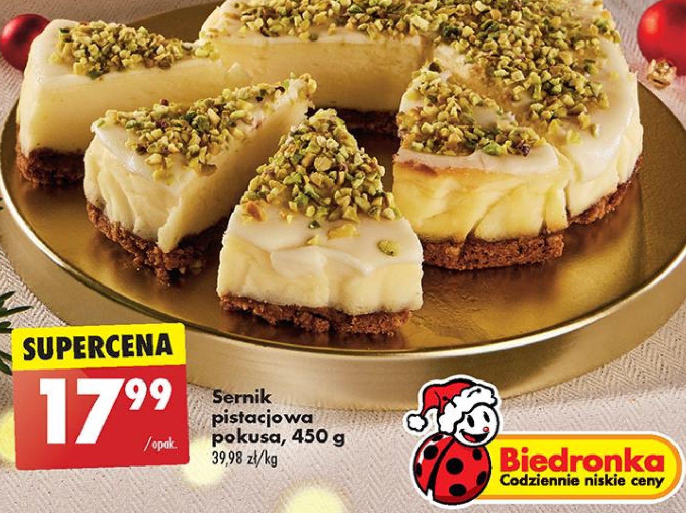 Sernik pistacjowa pokusa promocja w Biedronka