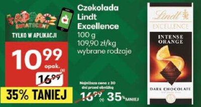 Czekolada Lindt Excellence promocja w Delikatesy Centrum