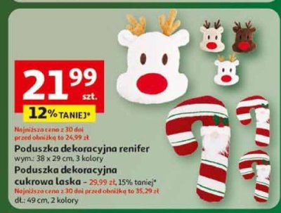 Poduszka dekoracyjna cukrowa laska promocja w Auchan