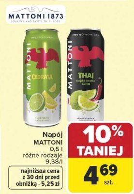 Napój MATTONI 0,5l różne rodzaje promocja w Carrefour
