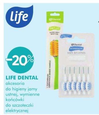 Akcesoria LIFE DENTAL do higieny jamy ustnej, wymienne końcówki do szczoteczki elektrycznej promocja w Super-Pharm