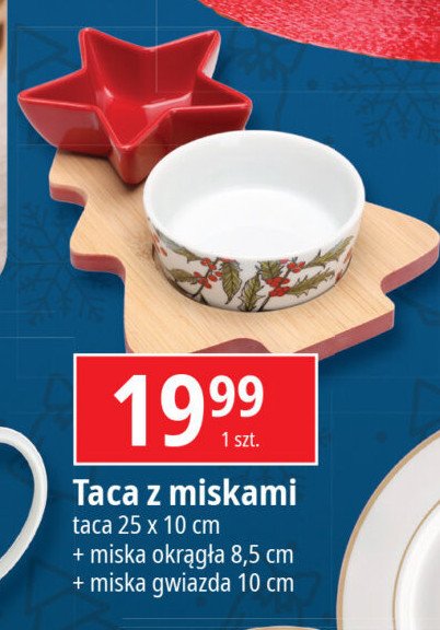 Taca 25 x 10 cm + miska okrągła 8.5 cm + miska gwiazda 10 cm promocja w Leclerc