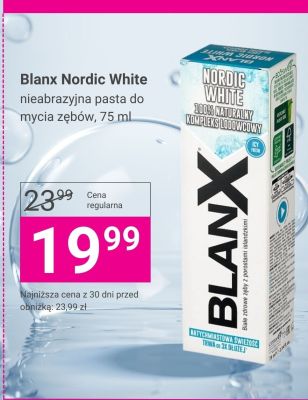 Pasta do zębów Blanx Nordic White nieabrazyjna promocja w Hebe