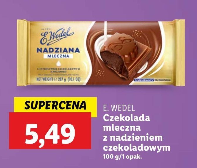 Czekolada nadziana mleczna E.WEDEL promocja