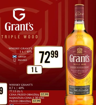 Whisky Grant's Triple Wood promocja w Dino