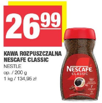 Kawa rozpuszczalna Nescafe Classic promocja w SPAR