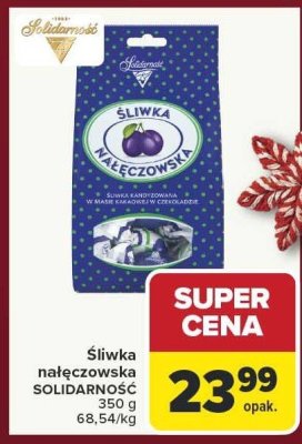 Śliwka nałęczowska SOLIDARNOŚĆ promocja w Carrefour