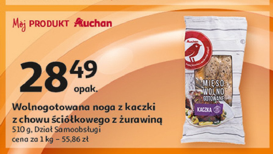 Noga z kaczki wolno gotowana z sosem żurawinowym Auchan promocja