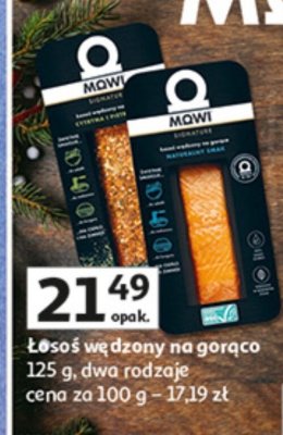Łosoś wędzony na gorąco 125 g dwa rodzaje promocja w Auchan