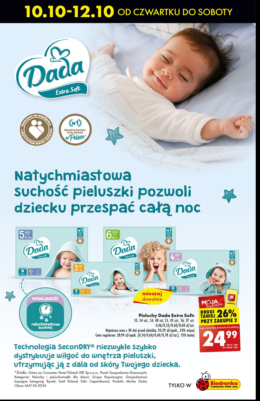 Pieluszki dla dzieci 3 Dada extra soft promocja