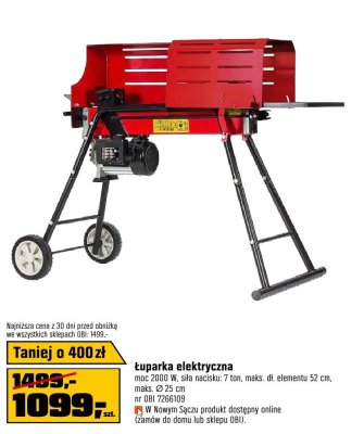 Łuparka elektryczna promocja w OBI