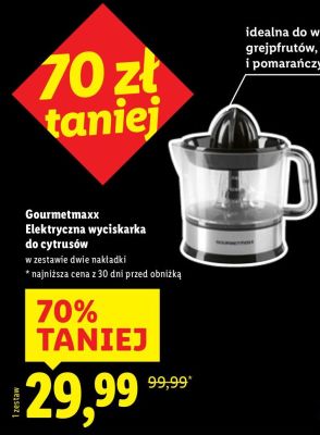Elektryczna wyciskarka do cytrusów Gourmetmaxx promocja w Lidl