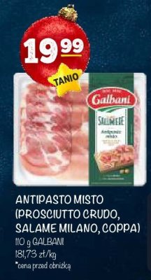 Antipasto misto (prosciutto crudo, salame Milano, coppa) Galbani promocja w Arhelan