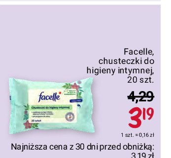 Chusteczki do higieny intymnej Facelle intim promocja