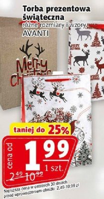 Torba prezentowa świąteczna promocja w Prim Market