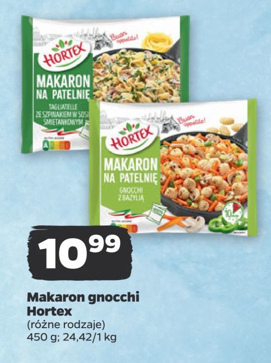 Makaron na patelnię gnocchi z bazylią Hortex promocja