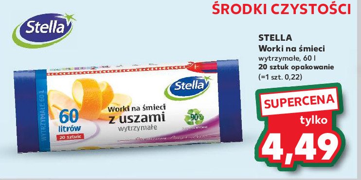 Worki na śmieci z uszami 60 l Stella pack promocja