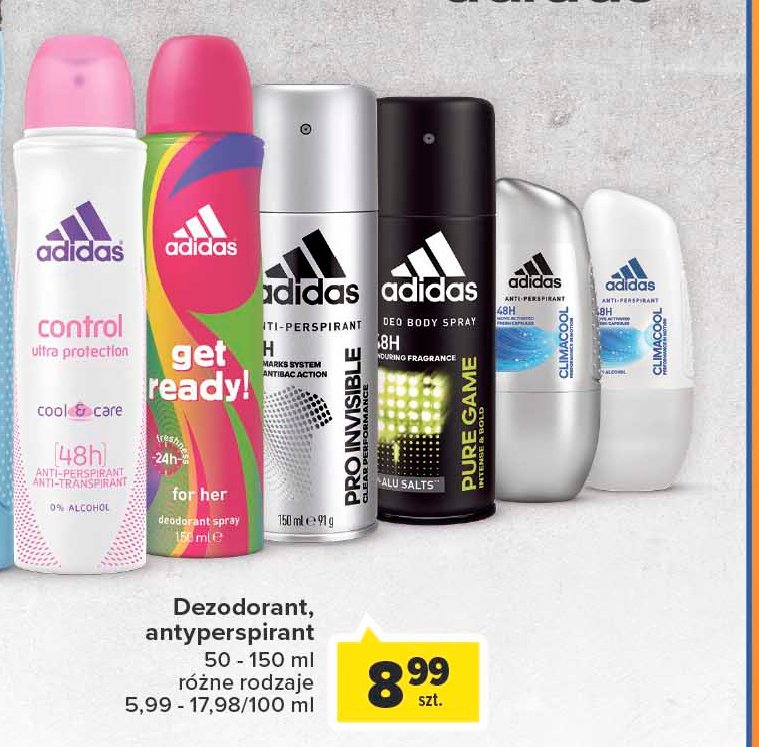 Dezodorant control ultra protection Adidas cool & care Adidas cosmetics promocja