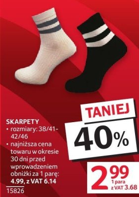 Skarpety zwykłe - 42/46 promocja w Selgros