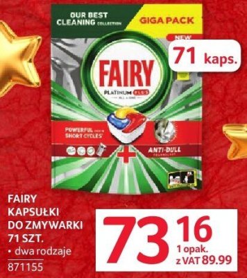 Kapsułki do zmywarki Fairy 71 szt. promocja w Selgros