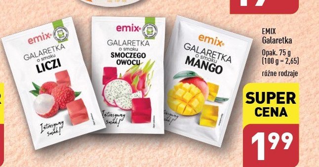 Galaretka mango Emix promocja