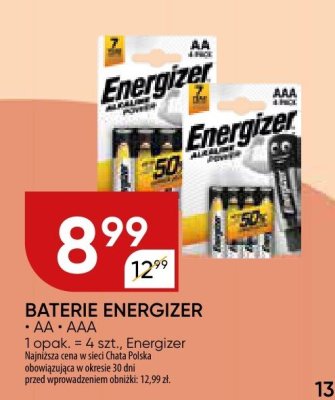 Baterie Energizer AA/AAA promocja w Chata Polska