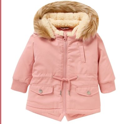 Kurtka Parka z podszewką kaptur ze sztucznym futerkiem Niemowlęca (rozm. 46-98) promocja w KiK