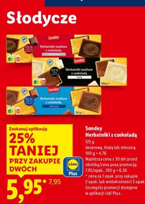 Herbatniki z czekoladą mleczną promocja w Lidl