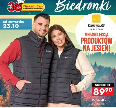 Kamizelka puchowa Campus Essential promocja w Biedronka