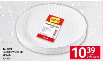 Talerze papierowe 23 cm 50 szt. promocja w Selgros
