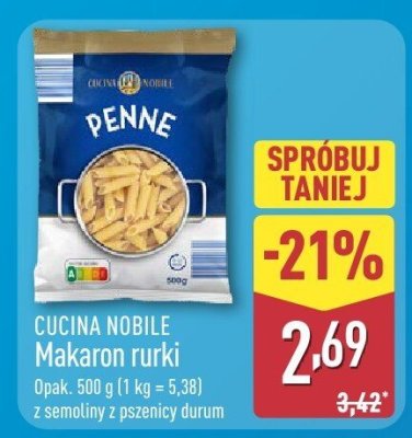 Makaron rurki Itallo promocja w Aldi