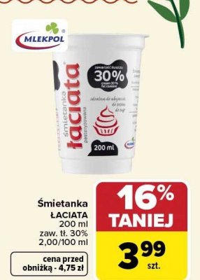 Śmietanka 30% promocja w Carrefour