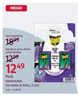 Zawieszka na mole żelu Raid, 2 szt. promocja w Rossmann