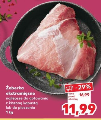 Żeberka ekstramięsne najlepsze do gotowania z kiszoną kapustą lub do pieczenia promocja w Kaufland
