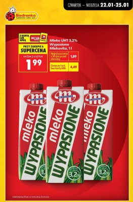 Mleko UHT Wypasione 3,2% 1l promocja w Biedronka