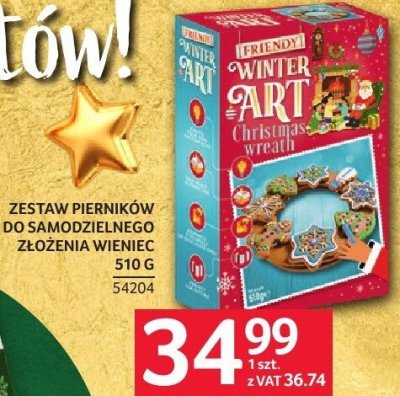 Zestaw pierników do samodzielnego złożenia wieniec 510 g promocja w Selgros