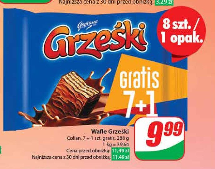 Wafelek w czekoladzie Grześki promocja