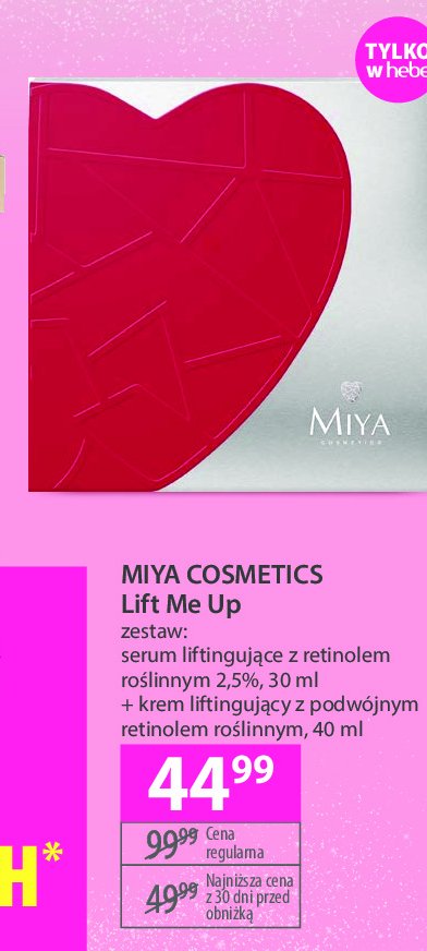 Zestaw lift me up: krem do twarzy 40 ml + serum do twarzy 30 ml Miya zestaw Miya cosmetics promocja